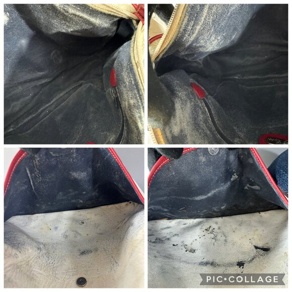 Authentic Vintage Gucci Off-White Leather w/ Red Leather Trims Message Bag - Picture 13 of 15